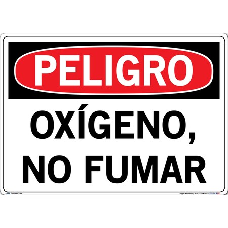 Vestil Vinyl Label Sign, 14-1/2" Height, 20-1/2" Width, Vinyl Label, Rectangle, Spanish SI-D-13-E-LB-011-S